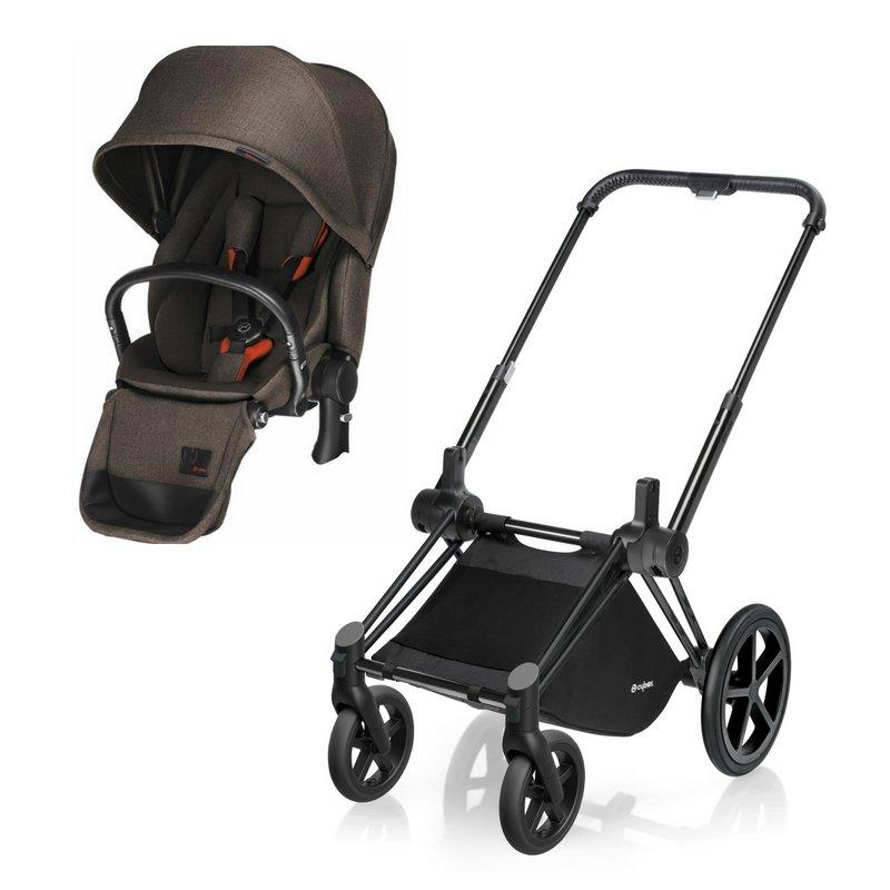 Cybex Priam Trekking Stroller - Matte Black Frame & Lux Seat - Tadpole