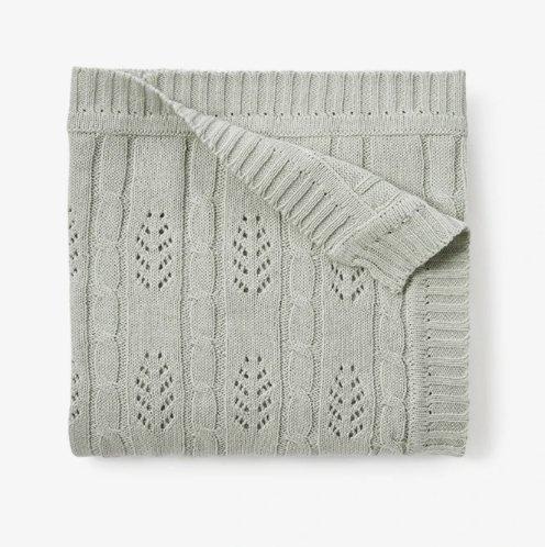 Elegant Baby Cotton Leaf Knit Blanket - Tadpole