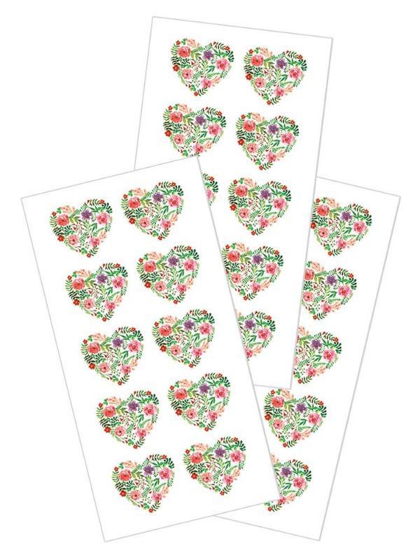 Floral Heart Stickers - Tadpole