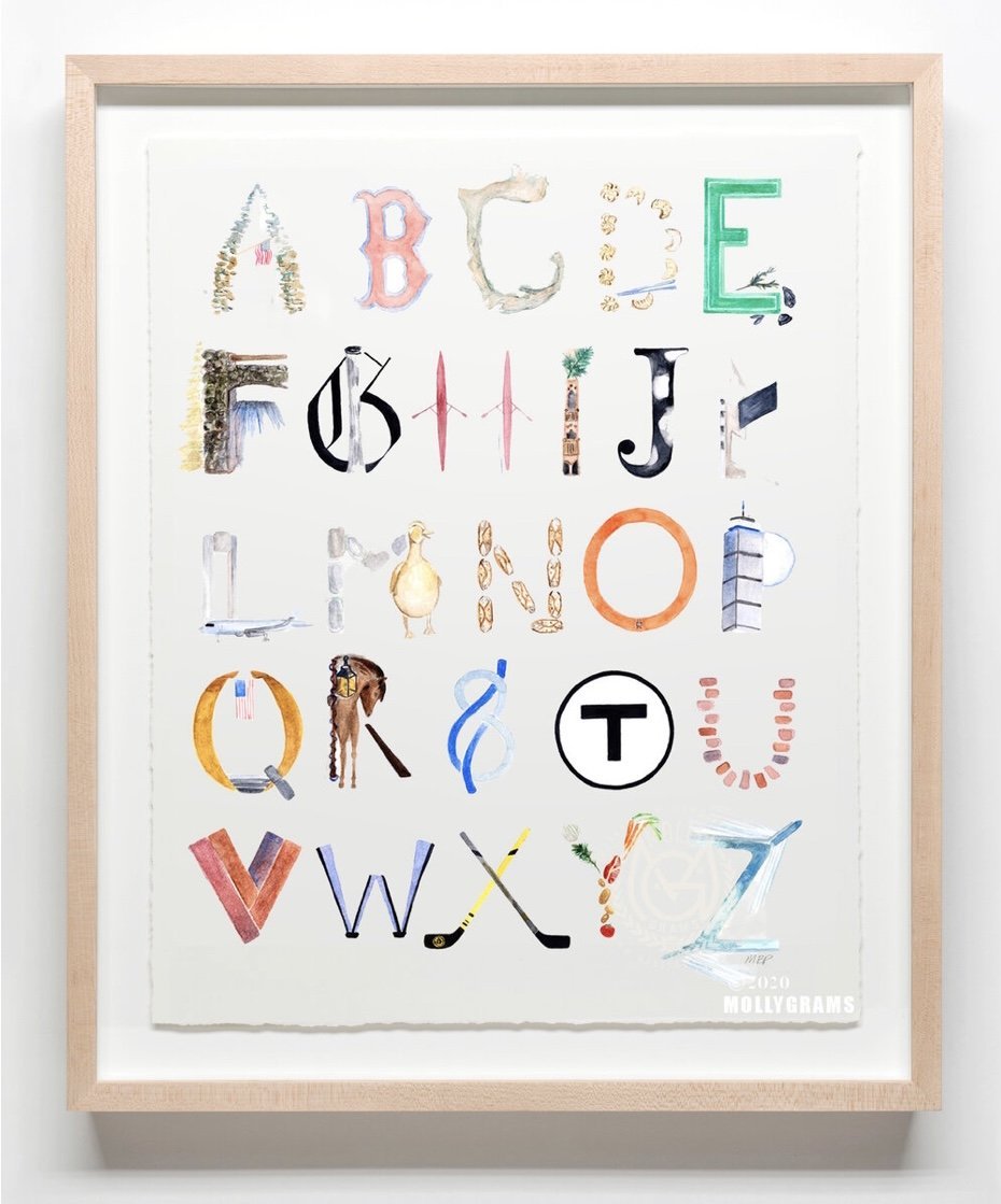 Framed Boston Alphabet Print - Tadpole