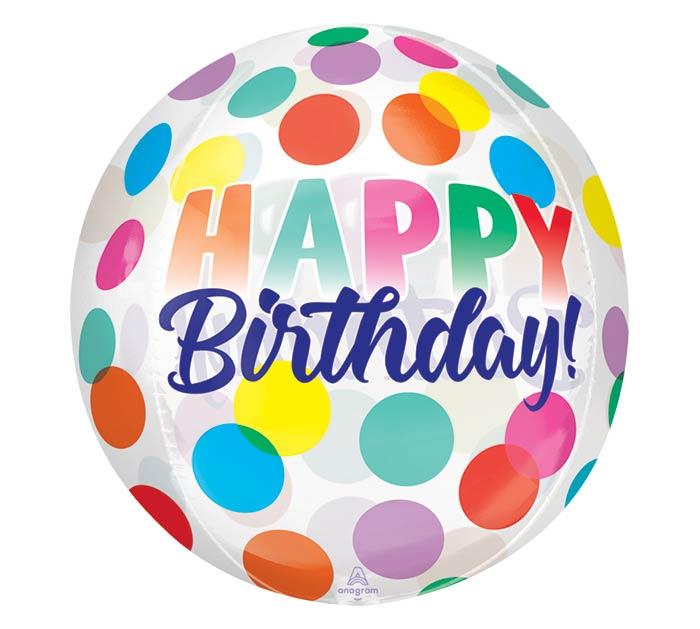 Happy Birthday Orbz Dots Balloon - Tadpole