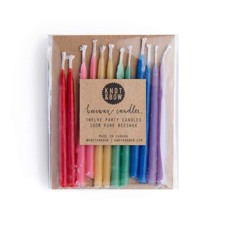 Knot & Bow Assorted Beeswax Birthday Candles - Tadpole