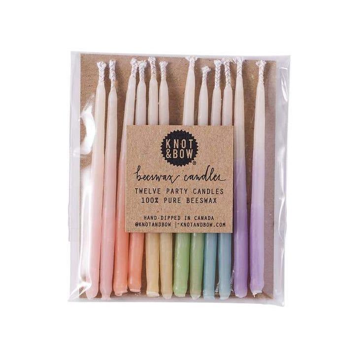 Knot & Bow Assorted Ombre Beeswax Birthday Candles - Tadpole
