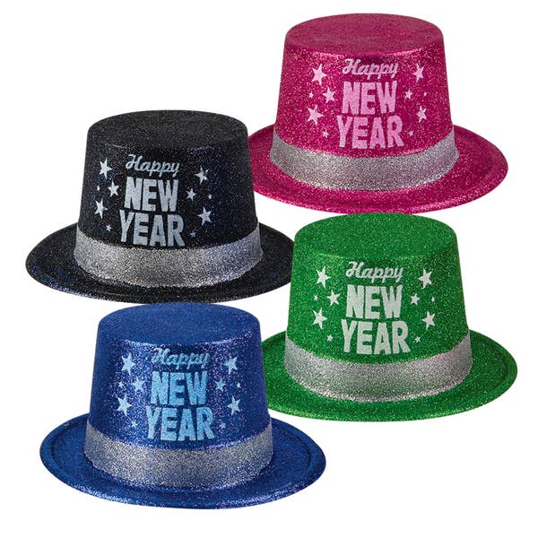 La Luna Bella 11" Happy New Year Glitter Top Hat - Tadpole