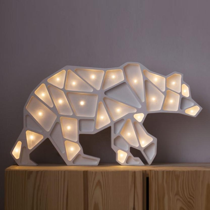Little Lights Geometric Polar Bear Lamp - Tadpole