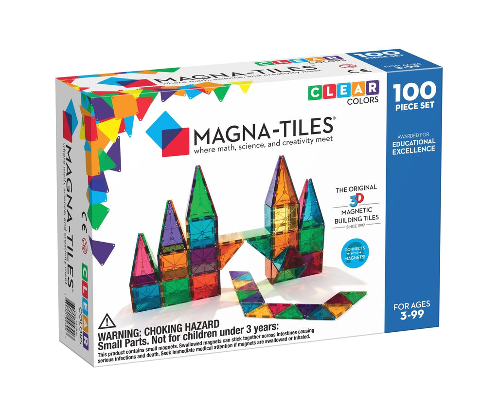 Magna-Tiles Clear Colors 100-piece Set - Tadpole