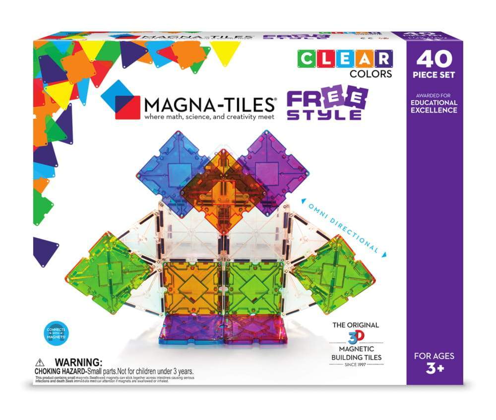 Magna-Tiles Freestyle 40-piece Set With NEW X Shape - Tadpole