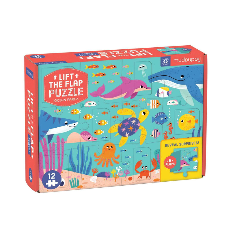 Mudpuppy Ocean Party Lift-the-Flap Puzzle - Tadpole
