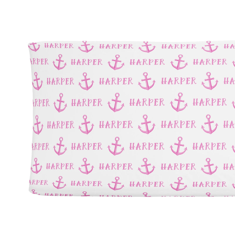 Sugar + Maple Changing Pad Cover - Anchor Pink - Tadpole