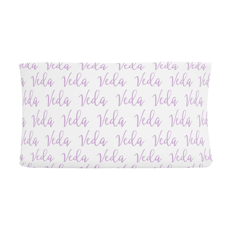 Sugar + Maple Changing Pad Cover - Repeating Name - Tadpole