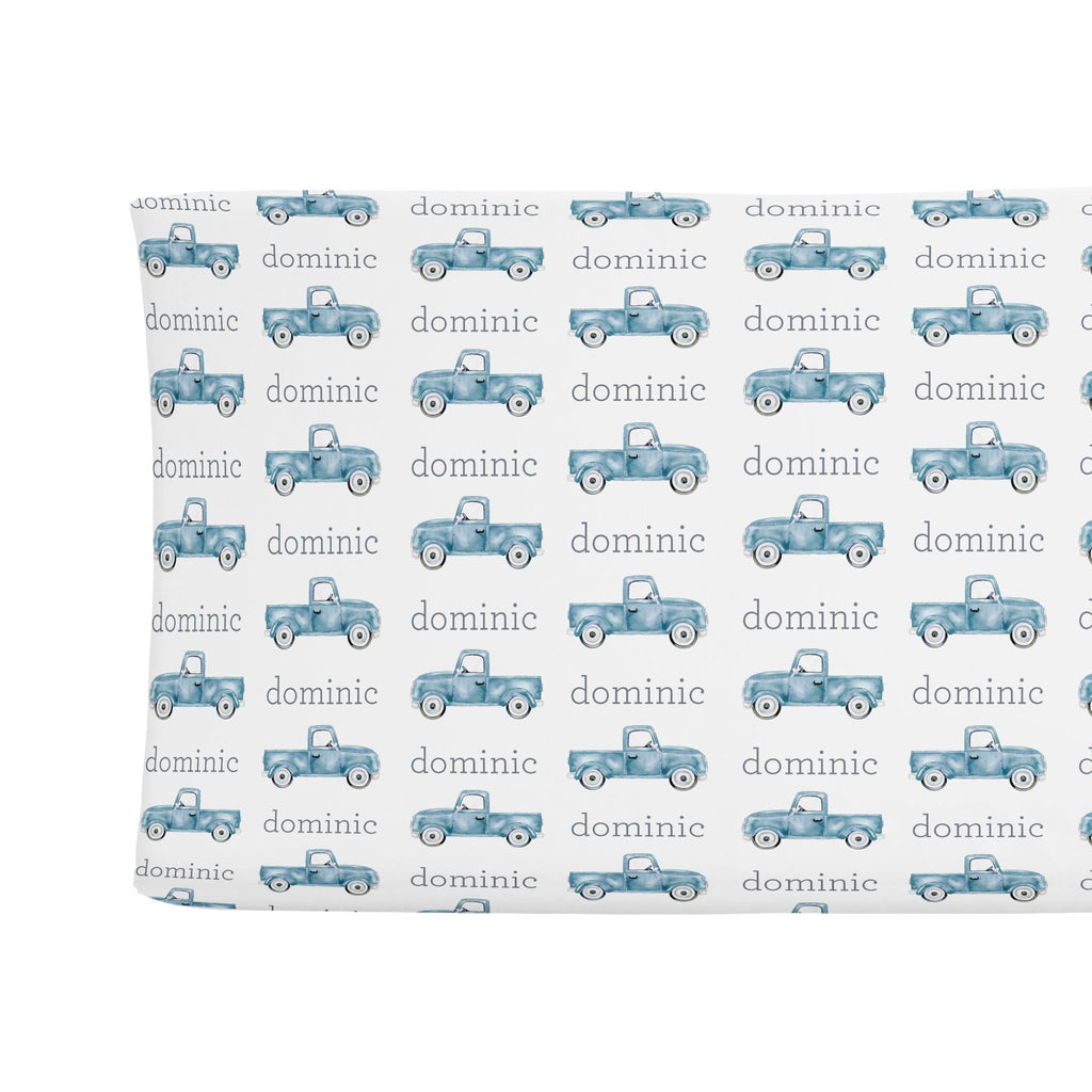 Sugar + Maple Changing Pad Cover - Truck Blue - Tadpole