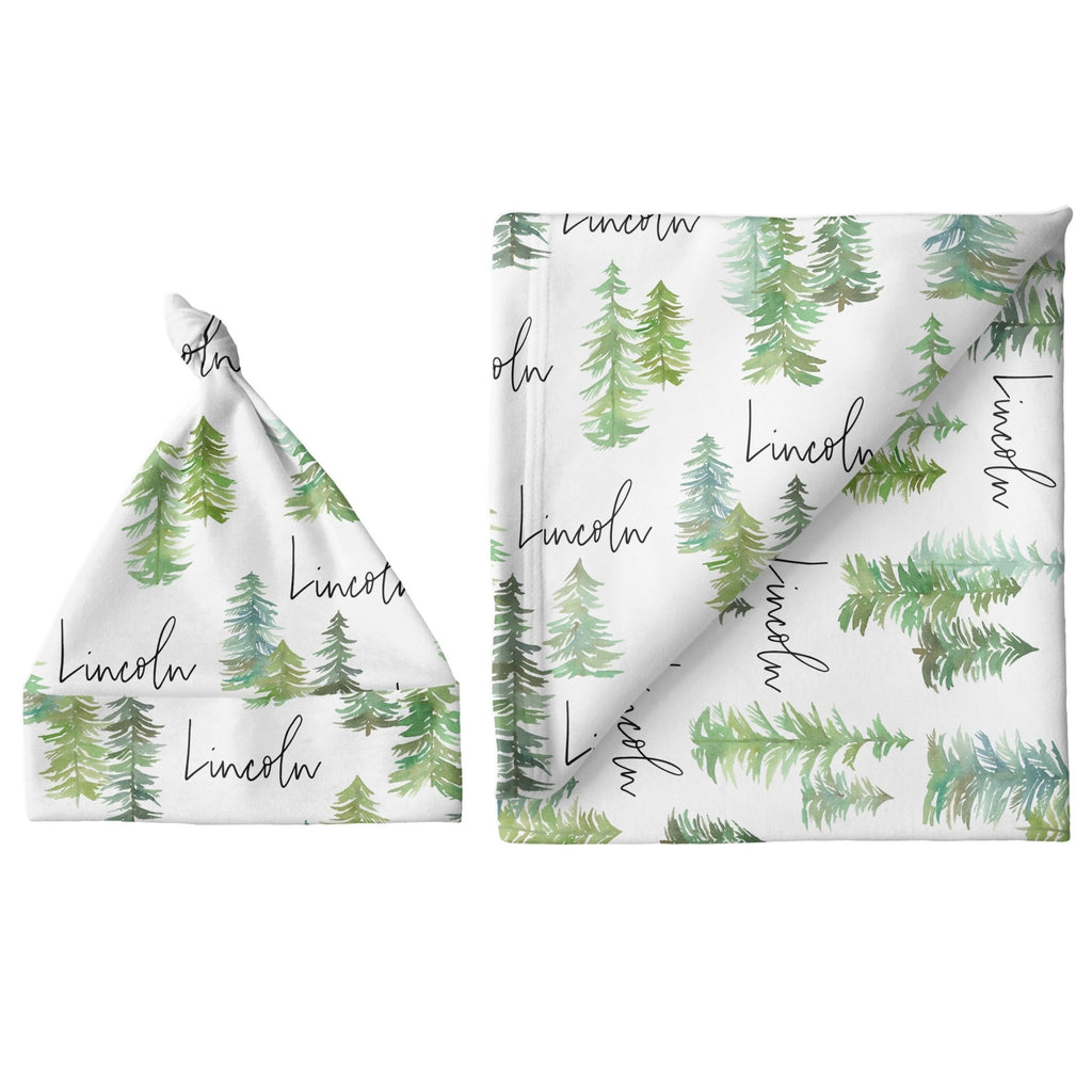 Sugar + Maple Large Blanket & Hat Set - Pine Tree - Tadpole