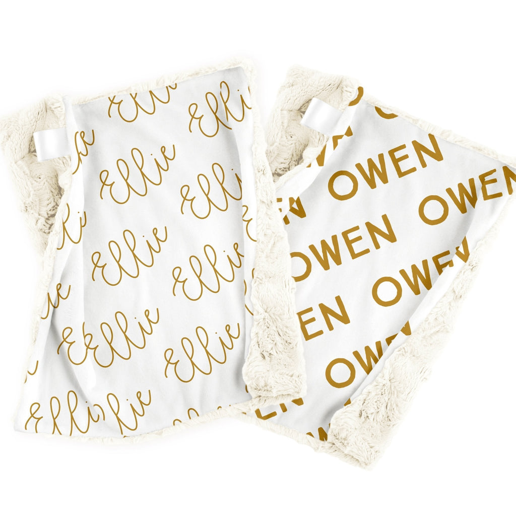Sugar + Maple Personalized Minky Lovey Repeating Name (Choose your options) - Tadpole