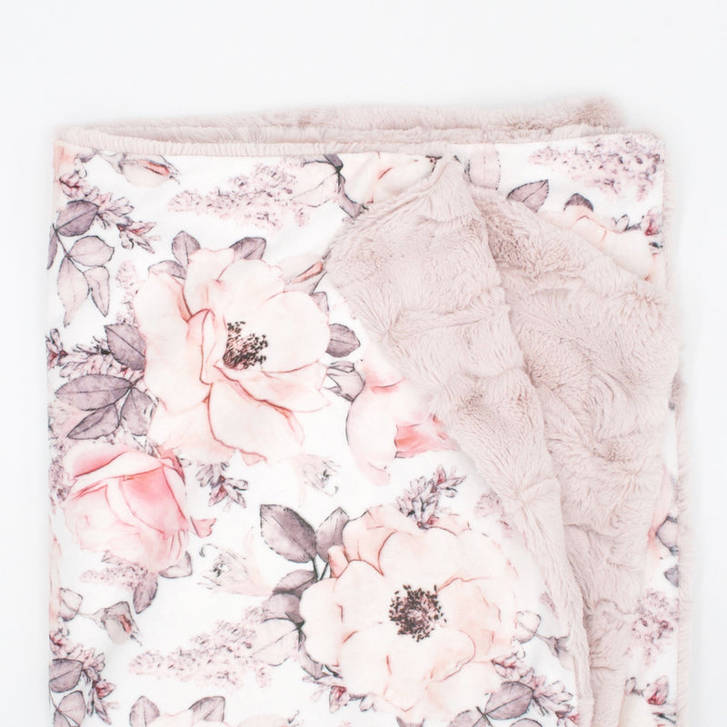 Sugar + Maple Wallpaper Floral Minky Blanket - Personalized - Tadpole