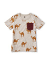 Tea Collection Printed Pocket Tee - Oasis Camels - Tadpole