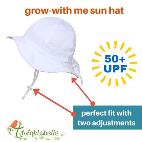 Twinklebelle Grow-With-Me Sun Hat White - Tadpole
