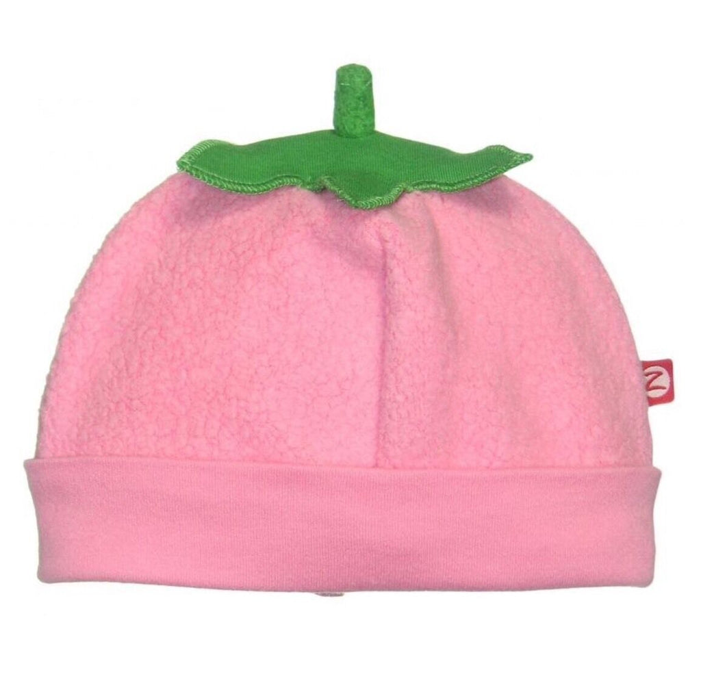 Zutano Fleece Pink Strawberry Hat 12-18m - Tadpole